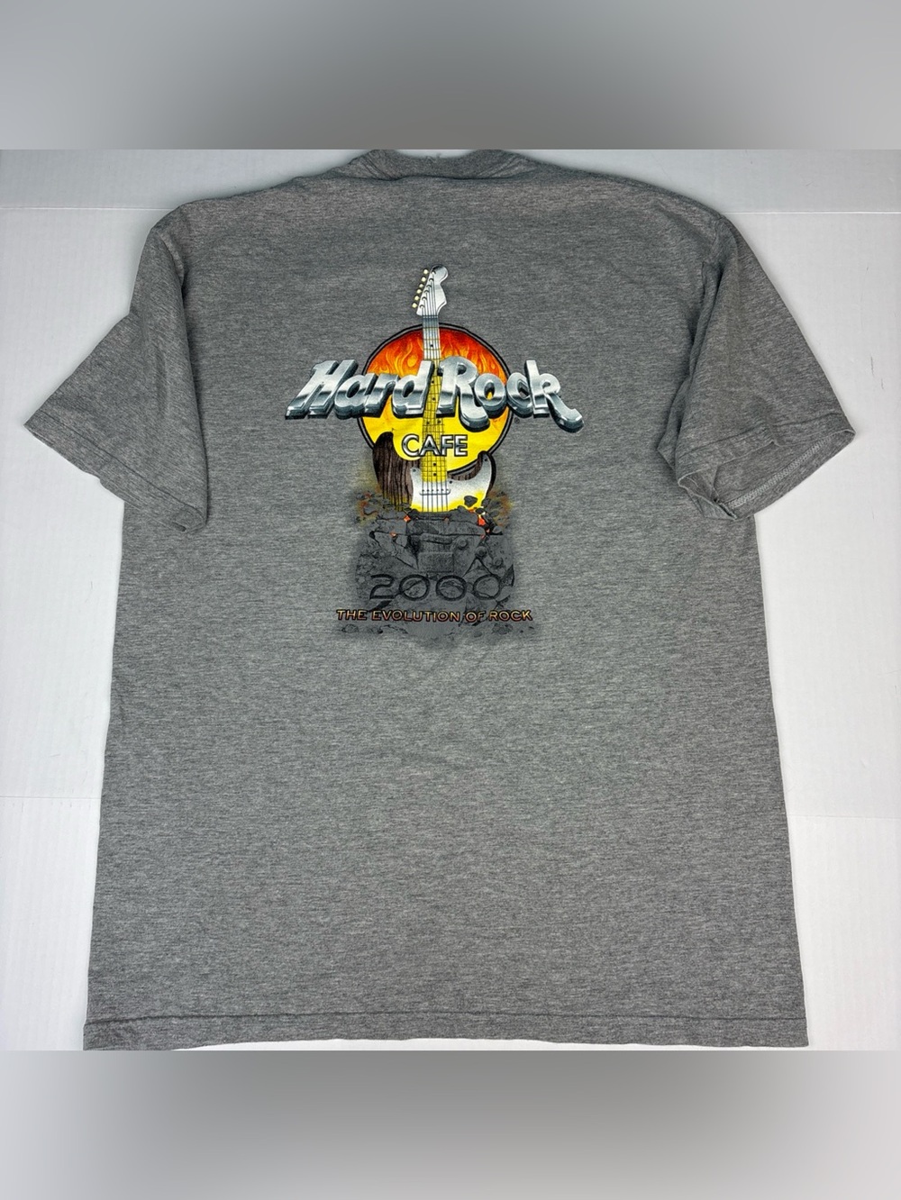 Vintage Hard Rock Cafe Adult XXL T-Shirt Gray Rio De Janeiro Guitar Cotton Blend
